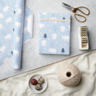 IJsberen in Winterwouden Cadeaupapier