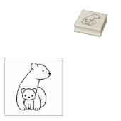 Ijsberen: Moeder en Welp Rubberstempel (Gestempeld)