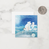 Ijsberen, poolvos, keizerspinguïn & Sneeuwman Notitiekaartje (Voorkant / Achterkant in situ)