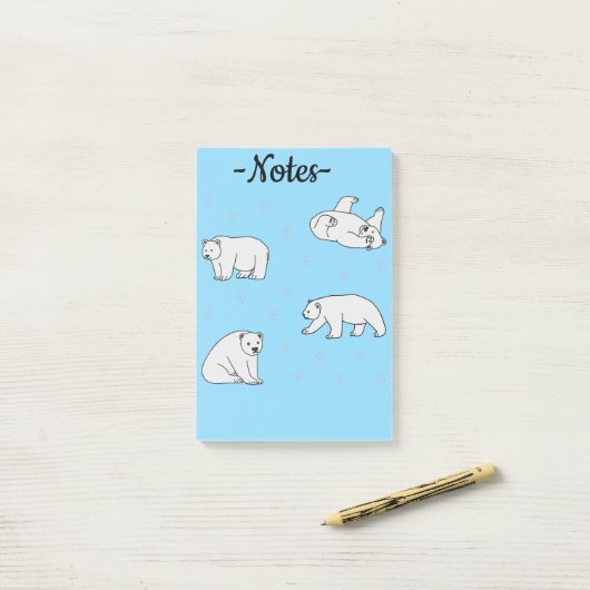 Ijsberen Post-it® Notes (Op bureau)
