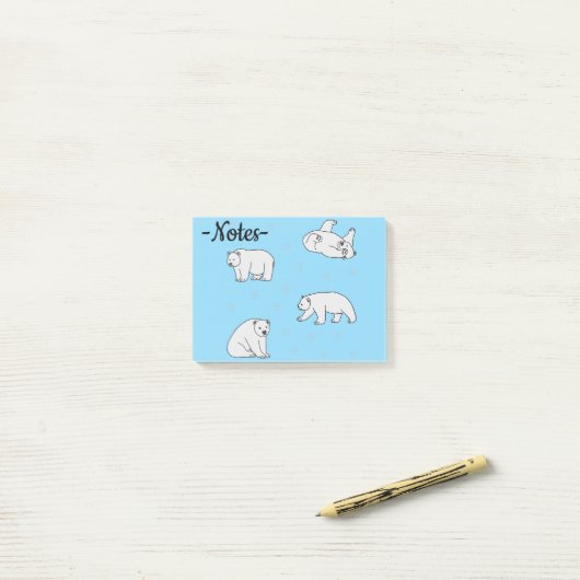 Ijsberen Post-it® Notes (Op bureau)