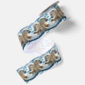 Ijsberen schaken op een gletsjer satijnen lint (Achterkant)