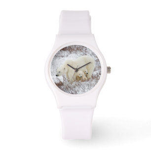 IJsberen vrouwtje en twee welpen Horloge