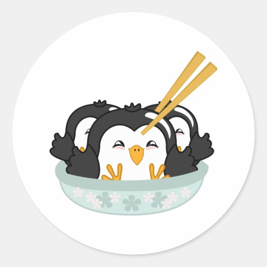 Ijsberg Pinguïn Dumplings Ronde Sticker (Voorkant)