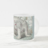 ijsberg - winterillustratie van het poolbeer matglas koffiemok (Voorkant rechts)