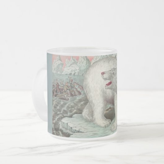  ijsberg - winterillustratie van het poolbeer matglas koffiemok (Voorkant links)