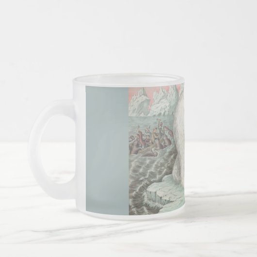 ijsberg - winterillustratie van het poolbeer matglas koffiemok (Links)