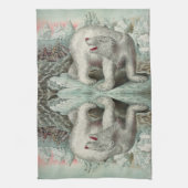  ijsberg - winterillustratie van het poolbeer theedoek (Verticaal)