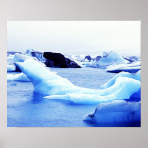 Ijsbergen in Jokulsarlon-lagune Poster