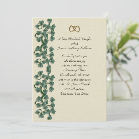 IJsbladeren van de uitnodiging voor het huwelijk o (Staand voorkant)