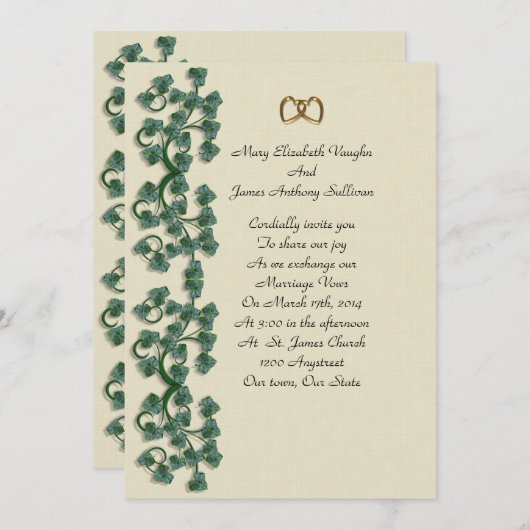 IJsbladeren van de uitnodiging voor het huwelijk o (Voorkant / Achterkant)