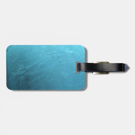 IJsblauw, bevroren Chic Winter Metallic Bagagelabel (Achterkant horizontaal)