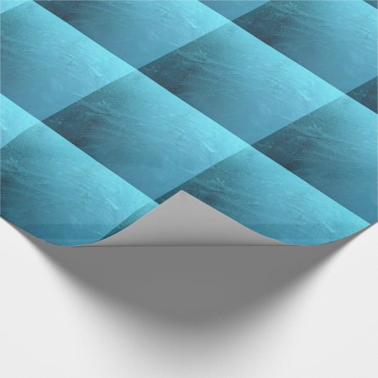 IJsblauw, bevroren Chic Winter Metallic Cadeaupapier (Hoek)