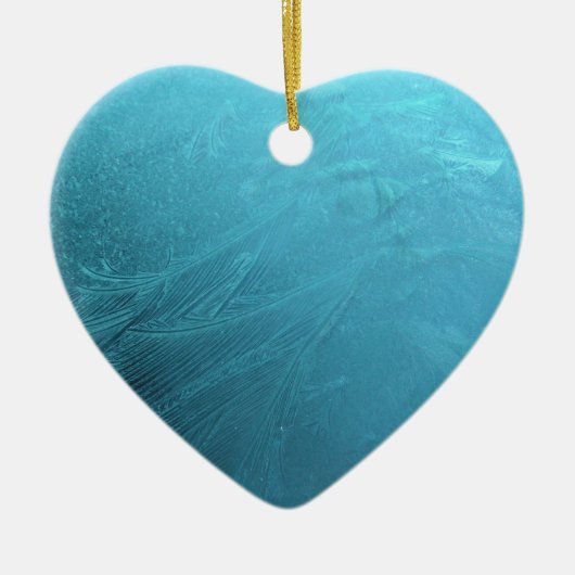 IJsblauw, bevroren Chic Winter Metallic Keramisch Ornament (Voorkant)