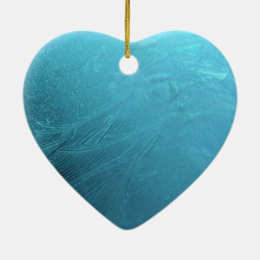 IJsblauw, bevroren Chic Winter Metallic Keramisch Ornament (Achterkant)