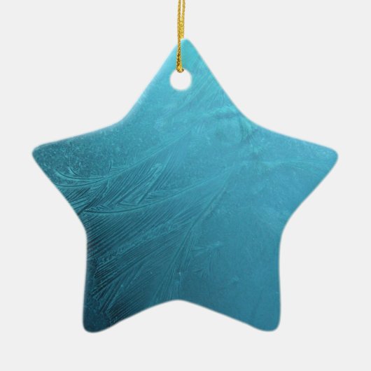 IJsblauw, bevroren Chic Winter Metallic Keramisch Ornament (Voorkant)
