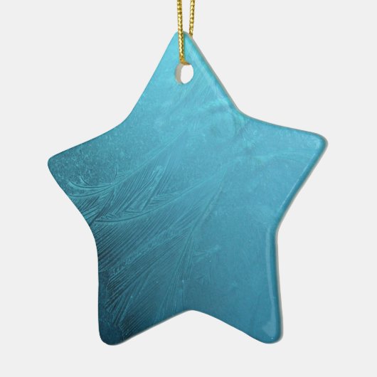 IJsblauw, bevroren Chic Winter Metallic Keramisch Ornament (Links)