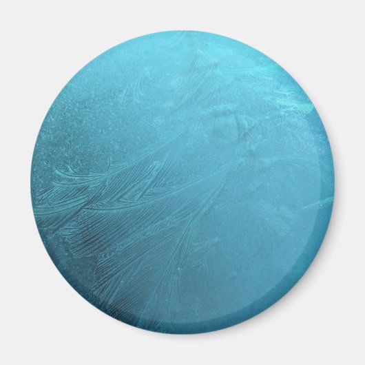 IJsblauw, bevroren Chic Winter Metallic Magneet (Voorkant)