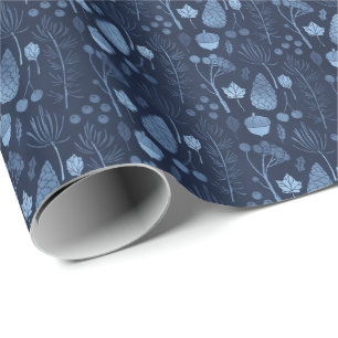 Ijsblauw Boom Botanicals Kerstcadeau Cadeaupapier