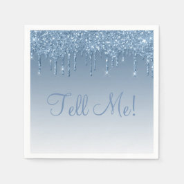 Ijsblauw Elegant Script Glam Moderne Glitter Meisj Servet