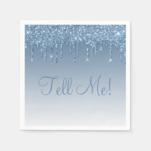 Ijsblauw Elegant Script Glam Moderne Glitter Meisj Servet