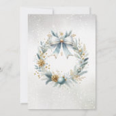 IJsblauw en goud Christmas Coquette baby shower Kaart (Achterkant)