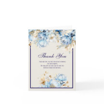 Ijsblauw en marineblauw bloemen dank je voor je ve