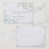  ijsblauw en witte rozen visitekaartje (Voorkant / Achterkant)