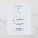 IJsblauw en zilverfolie bruiloft Folie Uitnodiging<br><div class="desc">Ice Blue en Silver Foil Wedding Folie Invitation Bekijk bijpassende artikelen in Niche en nestwinkel</div>