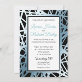 IJsblauw en zwart folie huwelijksuitnodiging Kaart (Voorkant)