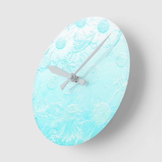 IJsblauw gegaufreerde bloemen Ronde Klok (Hoek)