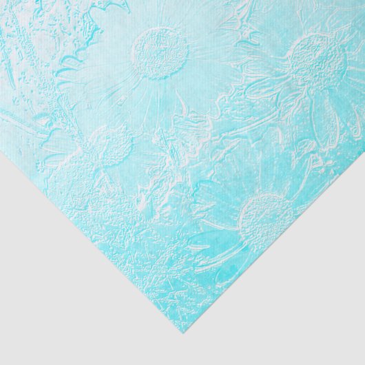 IJsblauw gegaufreerde bloemen Tissuepapier (Detail)