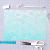 IJsblauw gegaufreerde bloemen Tissuepapier (Craft)