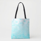 IJsblauw gegaufreerde bloemen Tote Bag (Voorkant)