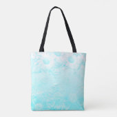 IJsblauw gegaufreerde bloemen Tote Bag (Achterkant)