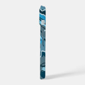 Ijsblauw gemarmerd abstract iPhone 15 case (Linkerkant)