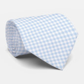 Ijsblauw Gingham Stropdas (Opgerold)