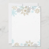 IJsblauw goud glitter snowflakes Birthday Kaart (Achterkant)