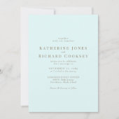 IJsblauw Goud Tekst Modern Geen Ouders Bruiloft Kaart (Voorkant)