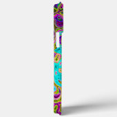 Ijsblauw Groovy Abstract Retro Vloeibare Draaikolk Case-Mate iPhone Case (Achterkant / Rechts)