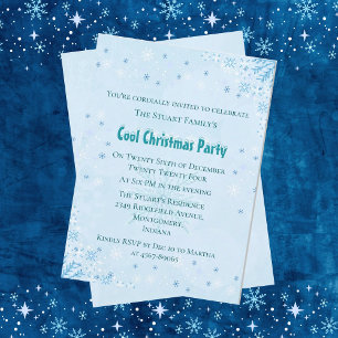 Ijsblauw Kerstfeest Uitnodiging