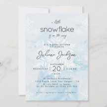 Ijsblauw Klein Sneeuwvlokje Winter Baby Shower