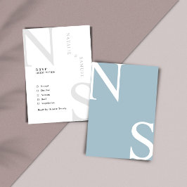 IJsblauw Minimalistisch & Elegant Bold Initialen B RSVP Kaartje