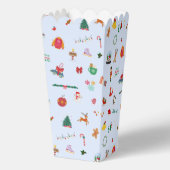 IJsblauw schattige kerst illustraties popcorn Bedankdoosjes (Achterkant)
