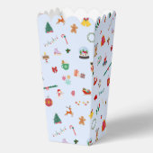 IJsblauw schattige kerst illustraties popcorn Bedankdoosjes (Voorkant)