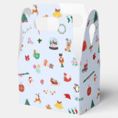 IJsblauw schattige kerstillustraties geschenkdoos Bedankdoosjes (Geopend)