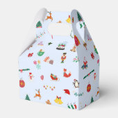 IJsblauw schattige kerstillustraties geschenkdoos Bedankdoosjes (Voorkant Zijde)