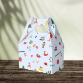 IJsblauw schattige kerstillustraties geschenkdoos Bedankdoosjes