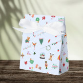 IJsblauw schattige kerstillustraties geschenkdoos Bedankdoosjes