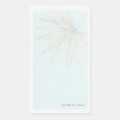 IJsblauw Tropisch Paar Namen Bruiloft Servet (Voorkant)